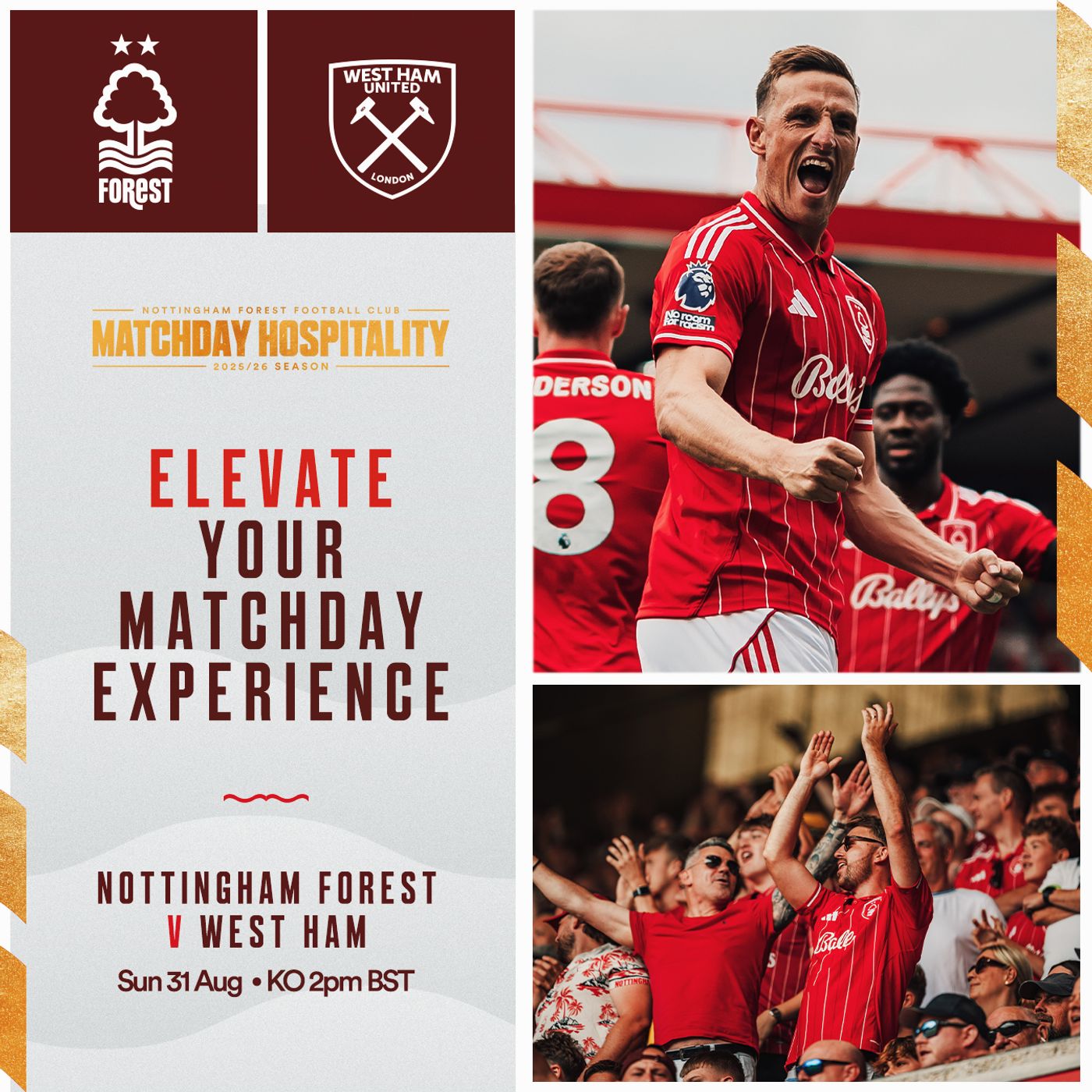 Be there for our next home game against West Ham - secure you Hospitality Package